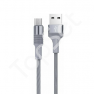 Кабель USB - MicroUSB Borofone BX21 (2.4A, оплетка ткань) Серый