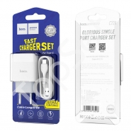 Сетевое зарядное устройство/СЗУ USB Hoco C72A (2A, кабель Type-C) Белый