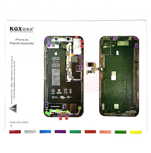 Магнитный коврик для ремонта iPhone Xs (со схемой разбора)