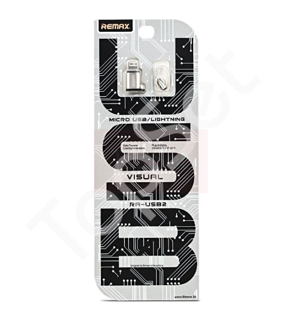 Адаптер MicroUSB - Lightning (iPhone) Remax RA-USB2 Серебро