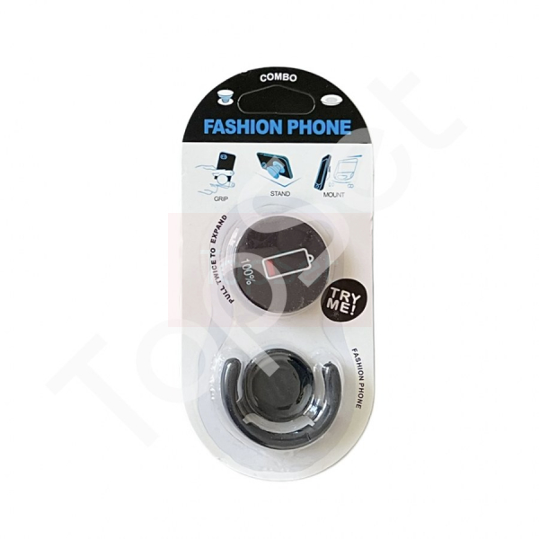Автомобильный держатель Pop Socket Z1367 (наклейка, аккумулятор) Черный