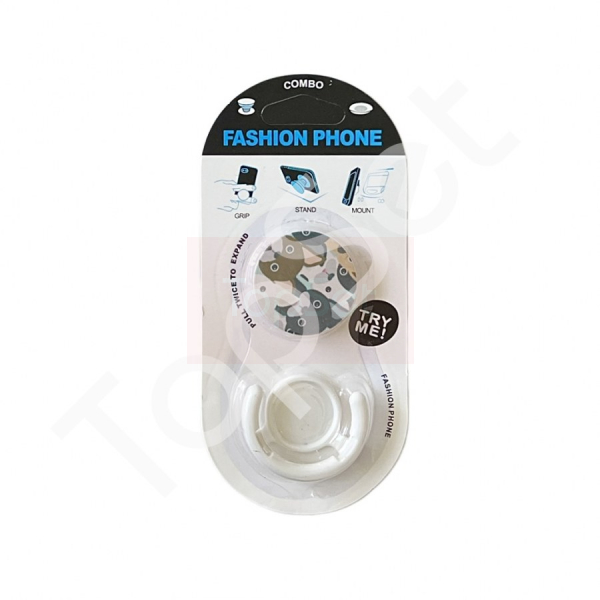 Автомобильный держатель Pop Socket Z1379 (наклейка, кошечки-собачки) Белый