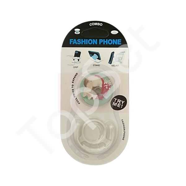 Автомобильный держатель Pop Socket Z1421 (наклейка, кошечки-собачки) Белый