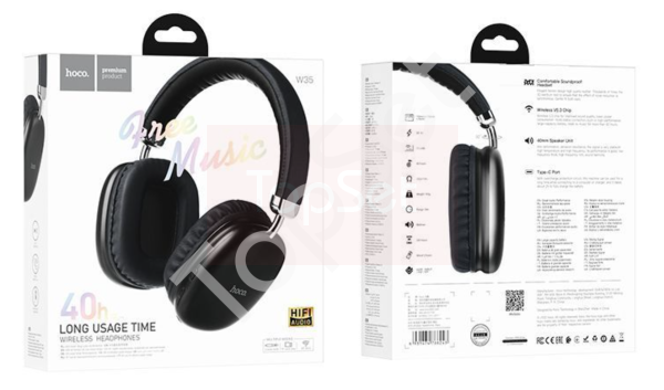 Беспроводные наушники Bluetooth Hoco W35 (накладные) Черный