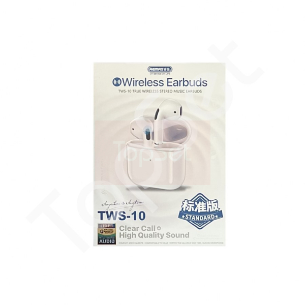 Беспроводные наушники Bluetooth Remax TWS-10 (вкладыши) Белый (АКЦИЯ) (-20%)