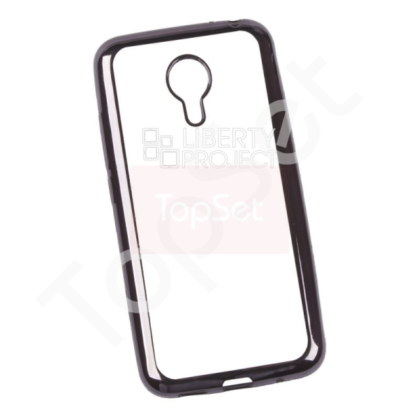 Силиконовый чехол "LP" Meizu MX5 TPU (прозрачный с черной хром рамкой)