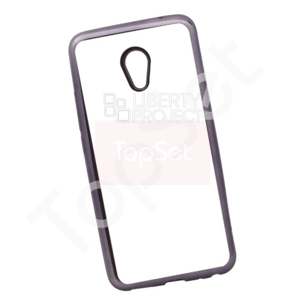 Силиконовый чехол "LP" Meizu MX6 TPU (прозрачный с черной хром рамкой)