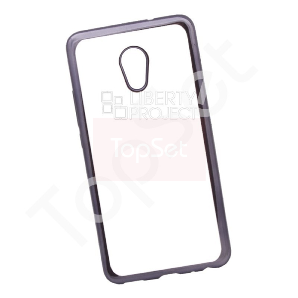 Силиконовый чехол "LP" Meizu Pro 6 Plus TPU (прозрачный с черной хром рамкой) европакет