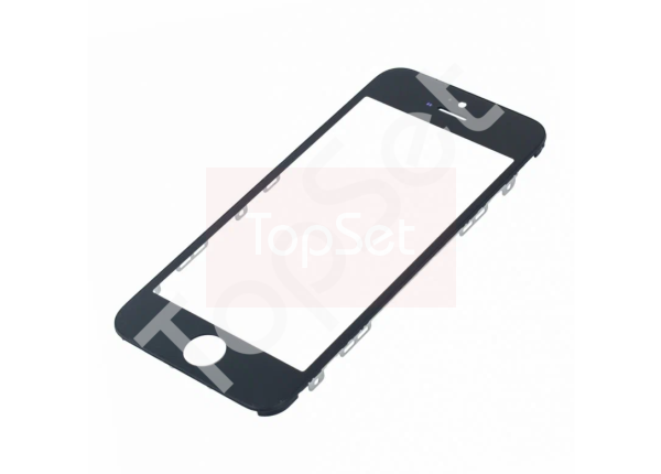 Стекло (переклей) iPhone 5C в сборе с рамкой Черное (АКЦИЯ) (-50%)