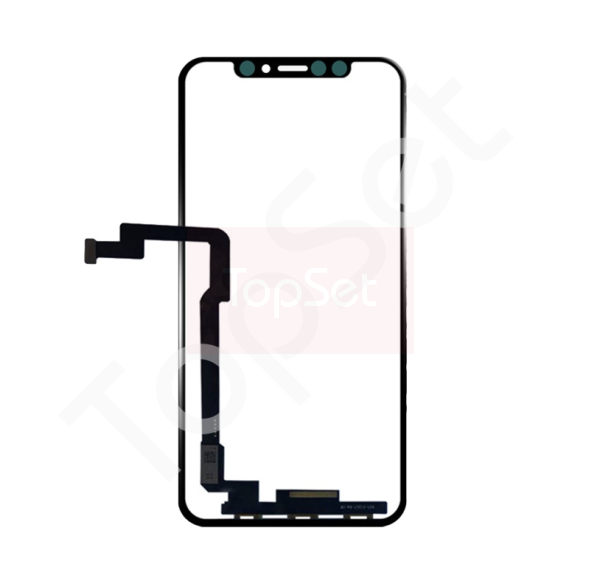 Тачскрин + OCA пленка iPhone Xs Черный (в сборе с коннектором, длинный шлейф)