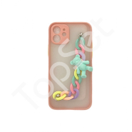 Чехол Teddy с цепочкой и мишкой iPhone 12 Розовый