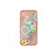 Чехол Teddy с цепочкой и мишкой iPhone 13 mini Розовый