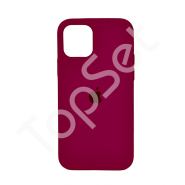 Чехол силиконовый iPhone 12/iPhone 12 Pro/12Pro Silicone Case (с закрытым низом) Красно-пурпурный (52)