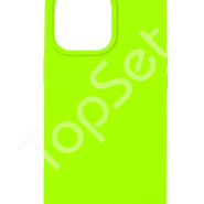 Чехол силиконовый iPhone 14 Pro/14Pro Silicone Case (с закрытым низом) Кислотно-салатовый