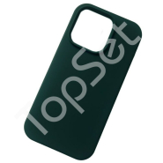 Чехол силиконовый iPhone 14 Pro/14Pro Silicone Case (с закрытым низом) Темно-зеленый