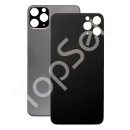Задняя крышка iPhone 11 Pro Max Серый (стекло, широкий вырез под камеру, логотип) - ПРЕМИУМ