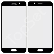 Стекло (переклей) Samsung A700F (A7 2015) Черное