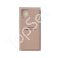 Чехол силиконовый Silicone Case (с закрытым низом) Samsung A12 Розовый песок