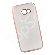 Силиконовый чехол "LP" Samsung Galaxy A5 2017 TPU (прозрачный с розовой хром рамкой) европакет