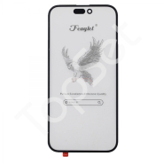 Стекло (переклей) iPhone 15 Plus/15Plus/15+ в сборе с OCA пленкой Черный - ОРИГИНАЛ (Feaglet)