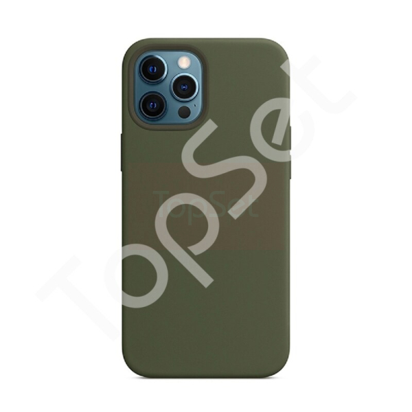 Чехол силиконовый iPhone 14 Pro Max/14Pro Max/14ProMax Silicone Case (с закрытым низом) Темно-зеленый