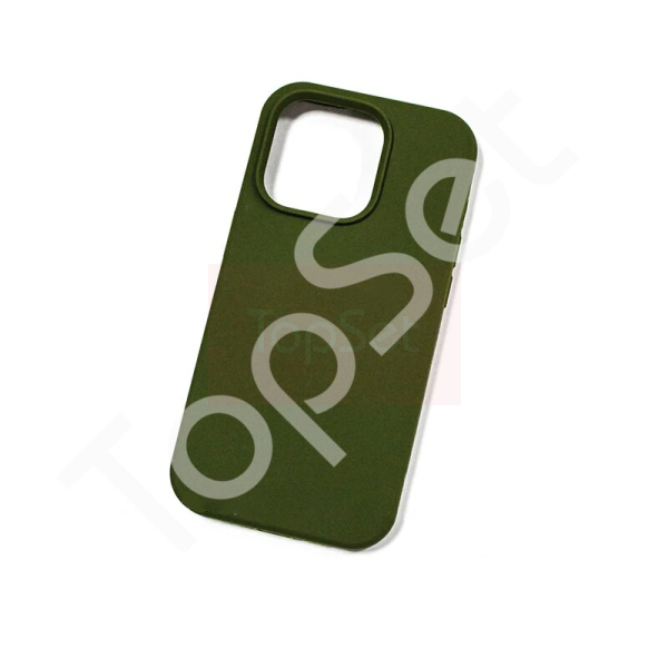 Чехол силиконовый iPhone 14 Silicone Case (с закрытым низом) Болотный зеленый