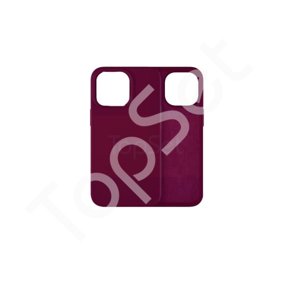 Чехол силиконовый iPhone 14 Silicone Case (с закрытым низом) Красно-пурпурный