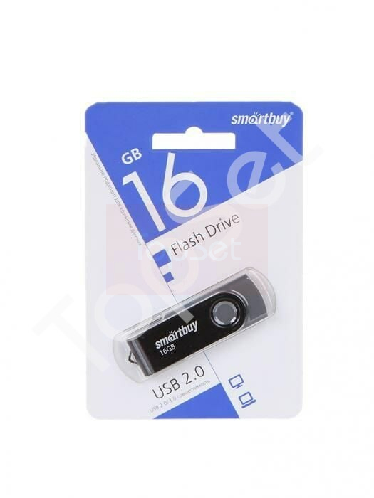 USB-флеш (USB 2.0) 16GB Smartbuy Twist Черный USB-флеш (USB 2.0) 16GB Smartbuy Twist Черный