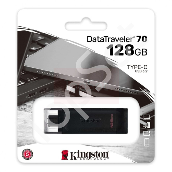 USB-C флеш (USB 3.2) 128GB Kingston DataTraveler 70 Черный USB-C флеш (USB 3.2) 128GB Kingston DataTraveler 70 Черный