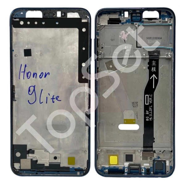 Рамка дисплея Huawei Honor 9 Lite (LLD-L31) Синяя - ОРИГИНАЛ-СНЯТЫЙ (АКЦИЯ)