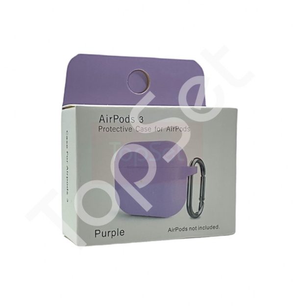 Силиконовый чехол AirPods 3 с карабином (сиреневый)