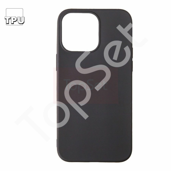 Силиконовый чехол "LP" iPhone 14 Pro Max TPU (черный непрозрачный) европакет