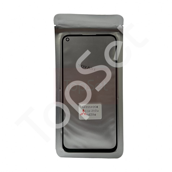 Стекло (переклей) + OCA Huawei P40 Lite/Nova 5i/Nova 6 SE (JNY-LX1) (51095CJV/51095CJX) Черное