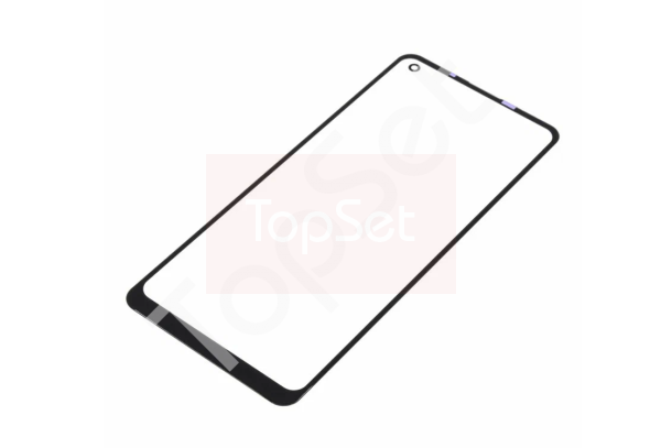 Стекло (переклей) + OCA Samsung A215F (A21) Черное