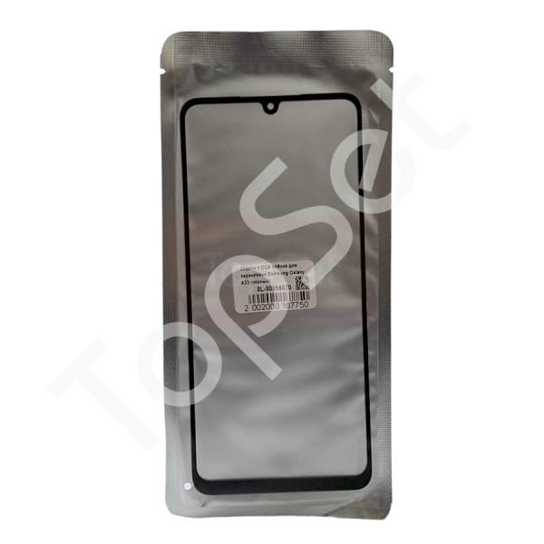 Стекло (переклей) + OCA Samsung Galaxy A336B (A33 5G) Черный