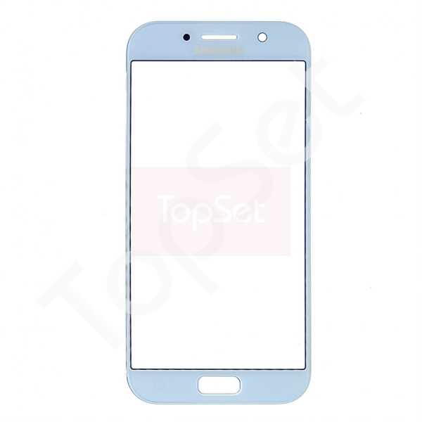Стекло (переклей) + Пленка OCA Samsung A520F (A5 (2017)) Голубой